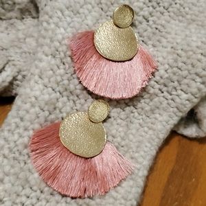 Pink tassel earrings